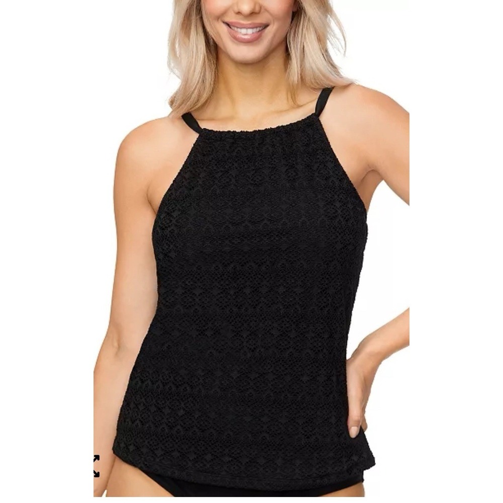 Island Escape Women's Crochet Underwire Tankini Top,‎ Created For Macys. Size 10